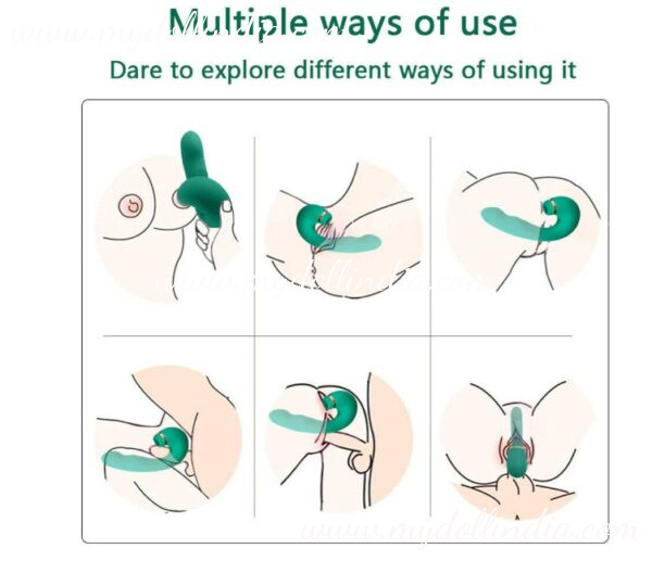 Rechargeable Figure Sucking Licking Clitoral Rabbit G-Spot Dildo Vibrator Sex Toys for Women - Image 6