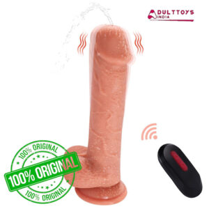 8.5 Inches Remote Controlled Vibrating Water Squirting Suction Cup Realistic Dildo