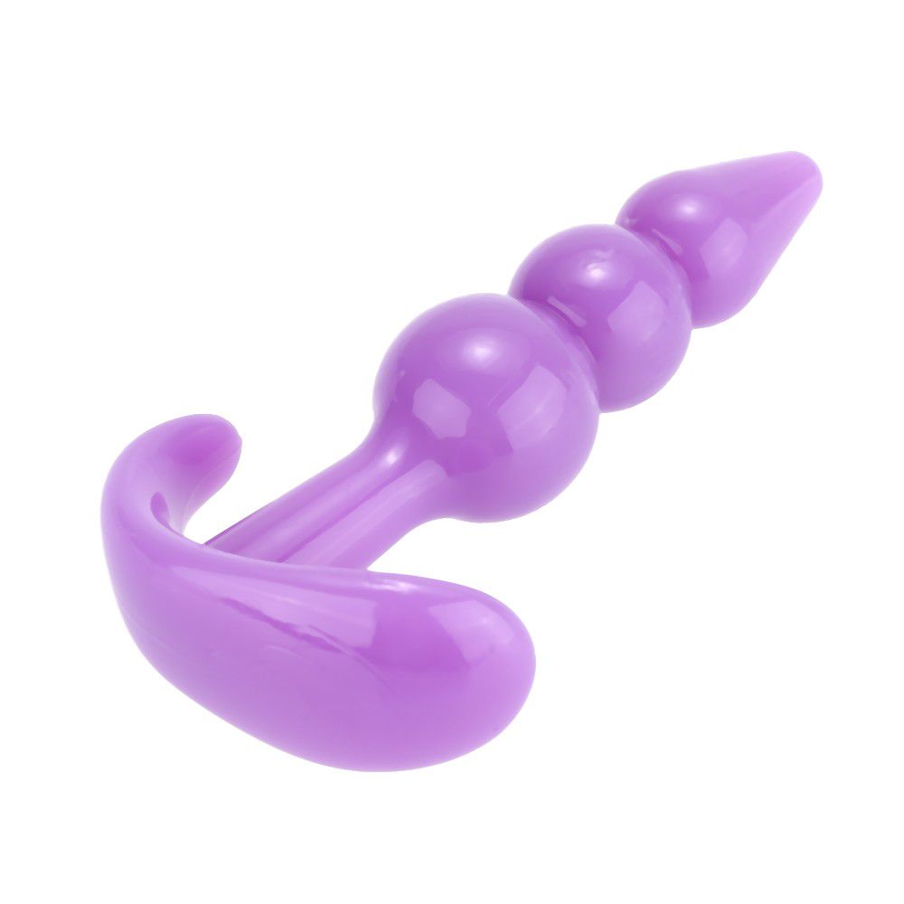 Anal Butt Plug Beads Stopper anchor Backyard Sex Toys-Purple