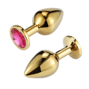 Golden Butt Plug Anal Sex toys with Jewel Golden Large Size