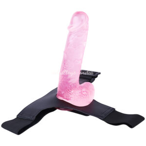 7.87Inches Solid Pink jelly Strap On Dildos