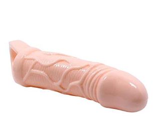 Flesh Silicone Simulation Skin Texture Penis Extension Sleeve - Image 5