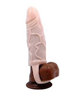 Flesh Silicone Simulation Skin Texture Penis Extension Sleeve - Image 4