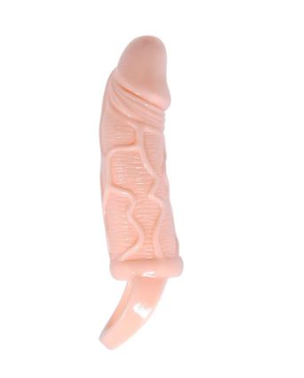 Flesh Silicone Simulation Skin Texture Penis Extension Sleeve - Image 3
