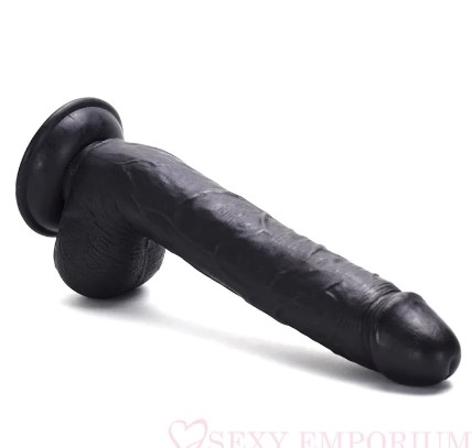 10 Inches Realistic Solid Black Penis Dildo India