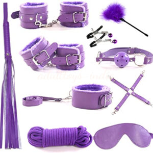BDSM Bondage 10 Pieces Kit - Purple