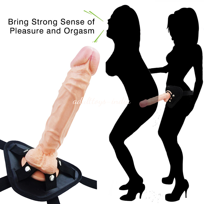 10.2 Inches Large Strap On Solid Penis Dildo Flesh - Image 2