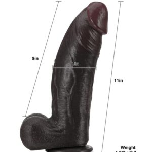 11 Inches 3Inch Thick Choco Brown Strong Extra Huge Thick Dual Density Dildo