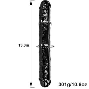 14 Inches Double Headed Realistic Jelly Silicone Dildo -Black