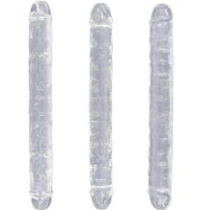Jelly Crystal Clear Double Ended Penis Dildo 14 Inches