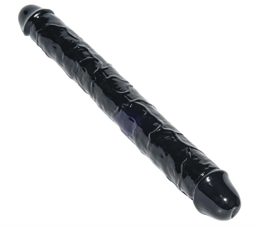 14 Inches Double Headed Realistic Jelly Silicone Dildo -Black - Image 5