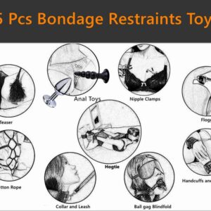 Beginners SM Adult Game BDSM Restraints Sex Toys 15 Pcs Bondage Kit Black