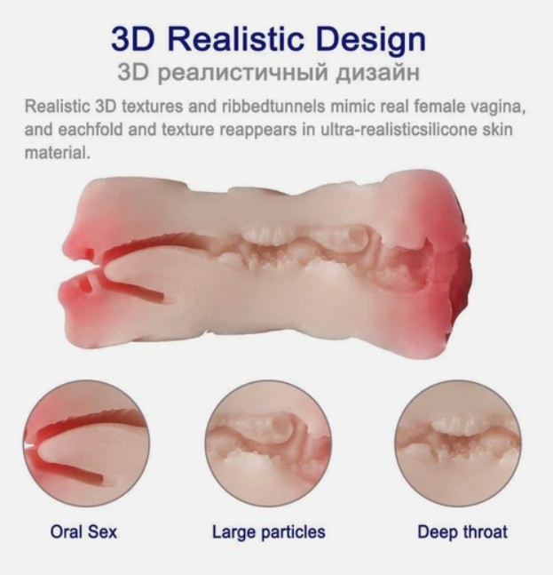 Mouth Pussy Mini Cup Pocket Pussy 2 In 1 Masturbator -Black - Image 5