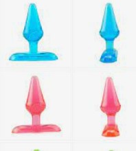 6cm Combo Jelly Blue Pink Mini Anal Buttplug For Unisex