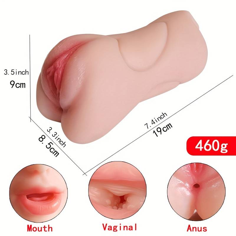 1-in-3 Realistic Oral Vagina Anal Pocket Pussy Men Masturbator - Image 6