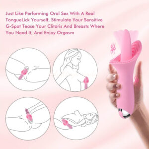 10 Vibe Modes Tongue Licking Vibrator Clit Vagina Anal Oral Sex G Spot Stimulator For Women