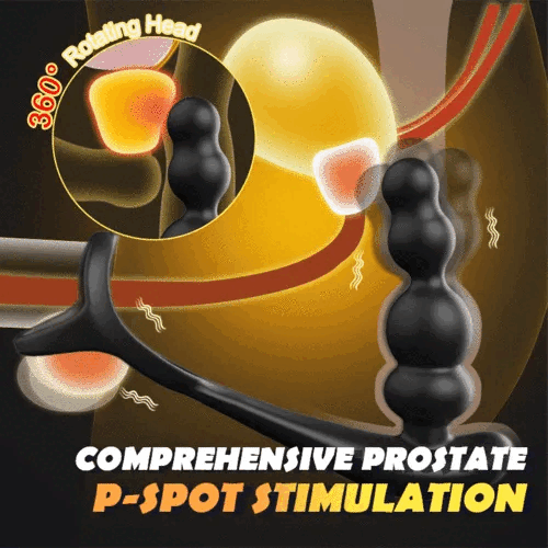 360 degree Rotation Black Silicone Butt Plug Prostate Massager Powerful Dual Motor Vibrator wireless Remote Control - Image 2