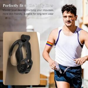 Black Cobra Small 3D Printed Bondage Chastity Kit With Urethral with 5 Sizes Breathable Rings