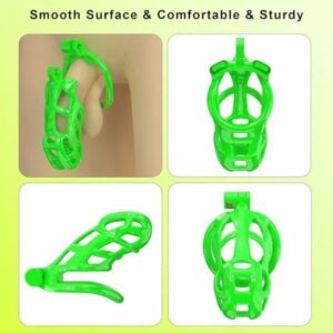 Green Cobra Standard 3D Printed Chastity Kit With Urethral with 5 Sizes Breathable Rings