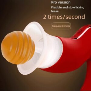 Red 3 in 1 Sucking Tongue And Licking Beater Clitoral Vibrator For Women
