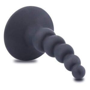 4 inches Black Anal Beaded Strap On