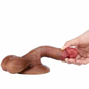 Liquid Silicone Real Skin Feel Soft Penis Powerful Suction with Dildo