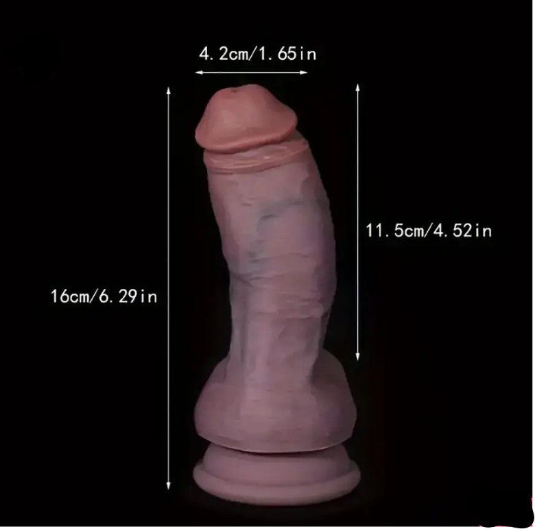Unisex 6.29 Inches Huge Thick Indian Colour Dual Density Premium Liquid Silicone Dildo India - Image 5