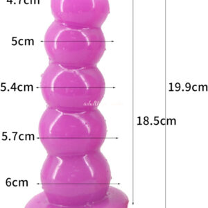 8 inches Big Size 5 Solid Ball Beads Anal Buttplug Sex toys Purple