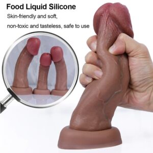 7.87 Inches Strapon Harness Realistic Mushroom Head Silicone Penis Dildos