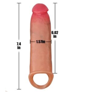 7.4 Inches Liquid Silicone Realistic Veining and Glans Penis Sleeves For Men
