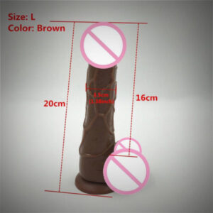 8 Inch Brown Realistic Cock With Vibration