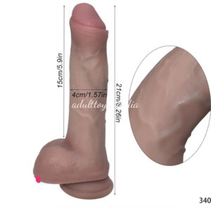 8.26 Inches Super Realistic Liquid Silicone Uncut Dildo For Women