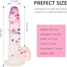 Confetti Colour White Jelly Soft Dildo For Women - Image 6