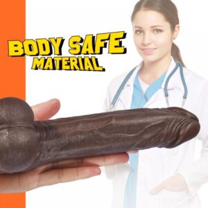 8.7 Inches wireless Big Black Dildo With Vibrator