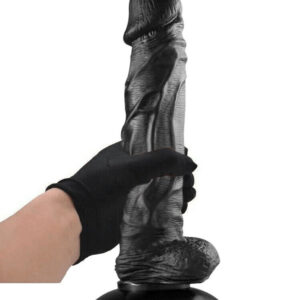 10 Inch Ultra Realistic Black Dildo With Suction Cup Pure Silicone Dildo For Women