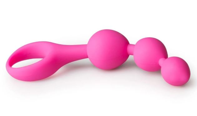 Pink 3 Beaded Anal Butt Plug For Women & Men - Image 3