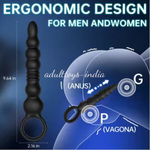 Thrusting Prostate massage vibrator telescopic Pull Ring stick for men