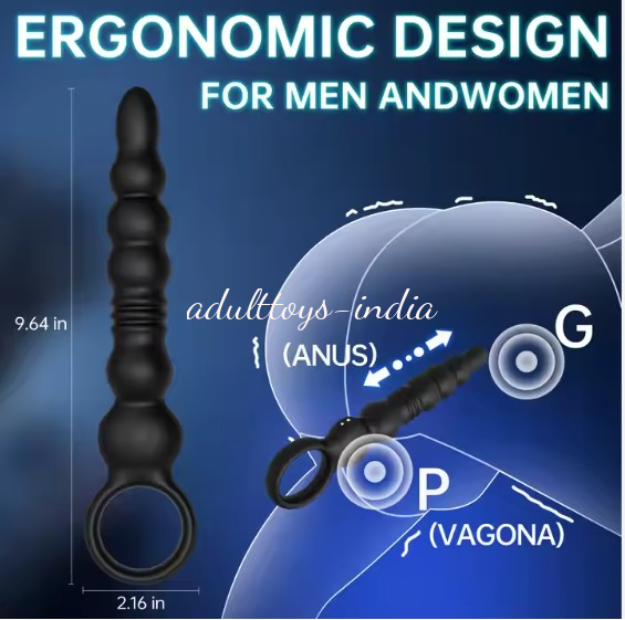 Thrusting Prostate massage vibrator telescopic Pull Ring stick for men - Image 5