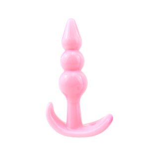 Combo Pack Beaded Anal Butt Plug Pink & Purple/1 set