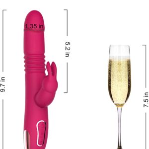 12 Vibrating Automatic Up Down Thursting Rabbit Vibrator -Red