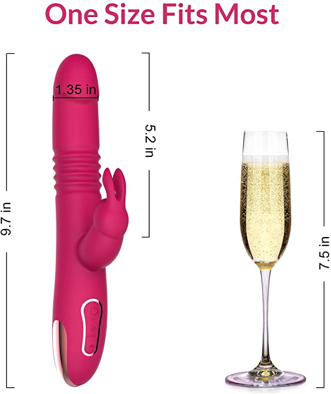 12 Vibrating Automatic Up Down Thursting Rabbit Vibrator -Red - Image 5