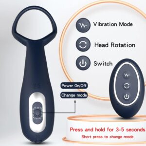 360 degree Rotation Black Silicone Butt Plug Prostate Massager Powerful Dual Motor Vibrator wireless Remote Control