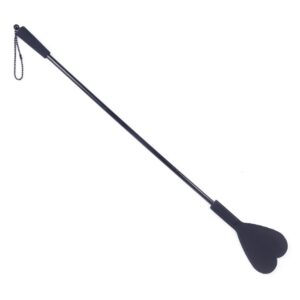 Black Stick with Black Heart Tip Luxury BDSM Spank Paddle