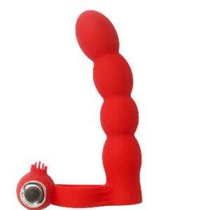 Red Trinity Fun -Lover's Beads Cock Ring Anal Beads Double Penetration Vibrator For Men