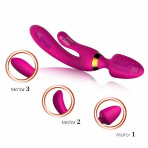 USB Charging Silicone Anal Vibrator AV Magic Wand Dildo G Spot Massager