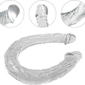 15.7 Inches Crystal Jelly Double-Sided Dildo Penis Super Long Realistic Lesbian Girls Sex Toys India
