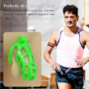 Green Cobra Standard 3D Printed Chastity Kit With Urethral with 5 Sizes Breathable Rings