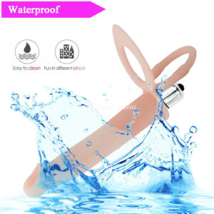 Double Penetration Vibrating Anal Strapon Dildo India -Flesh