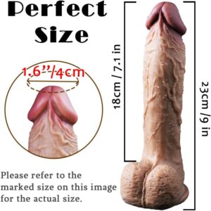 9 Inch Realistic Dildo Dual Density Liquid Silicone Cock with Strong Suction Cup