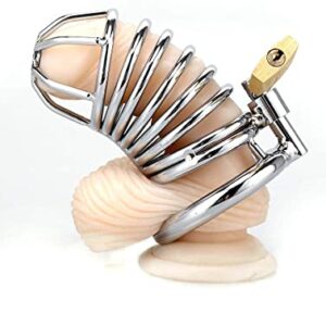 Silver Male Chastity Lock Stainless Steel CB Metal Penis Restraint Steel Cage